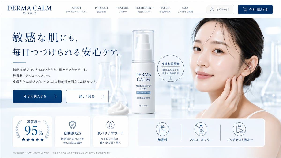 Skincare E-commerce Landing Page Mockup preview image 1