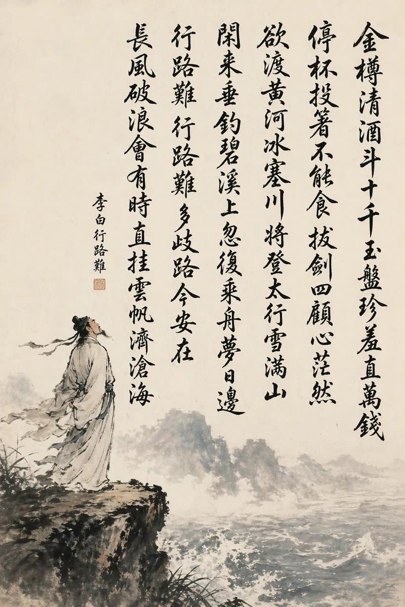Chinese Calligraphy Poem Scroll preview image 1