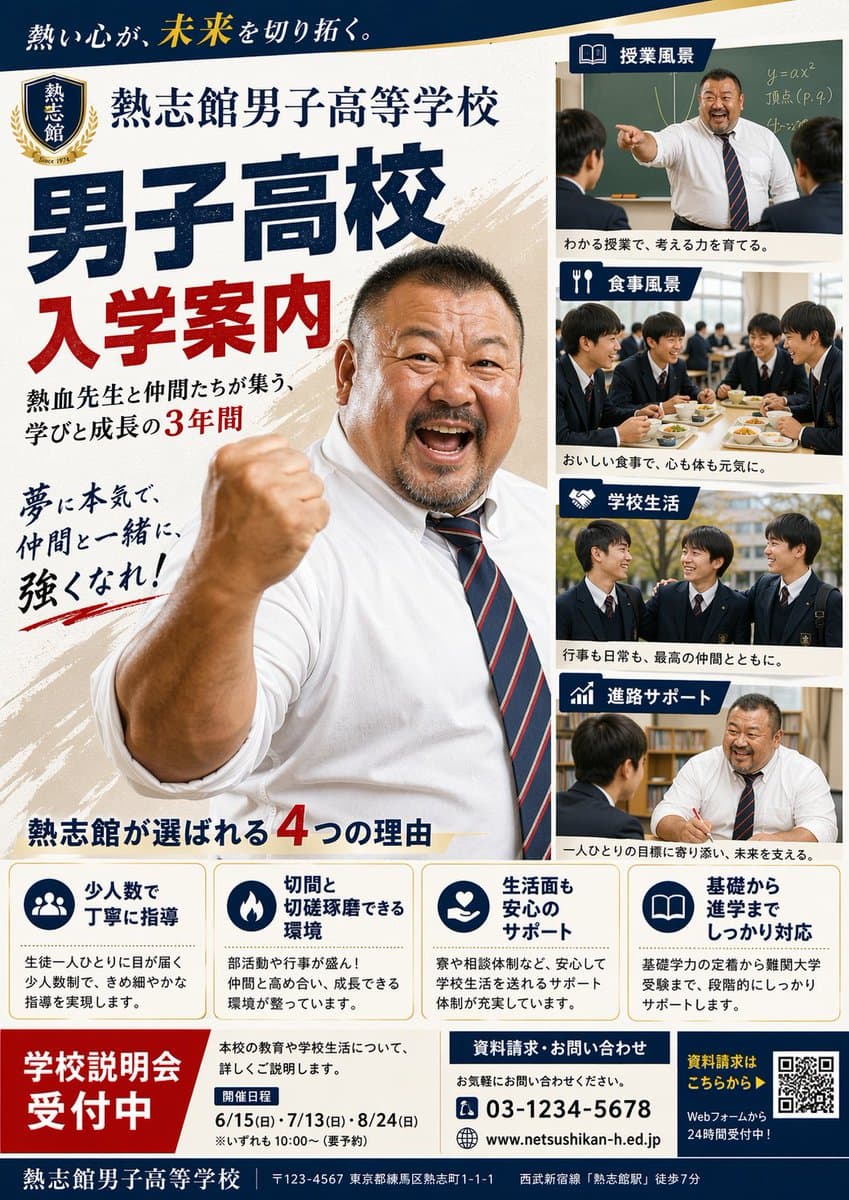 日本男子高中招生海报 preview image 1