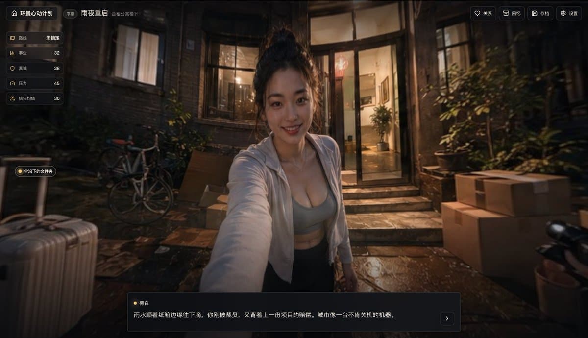Rainy Night Visual Novel Game Screen preview image 1