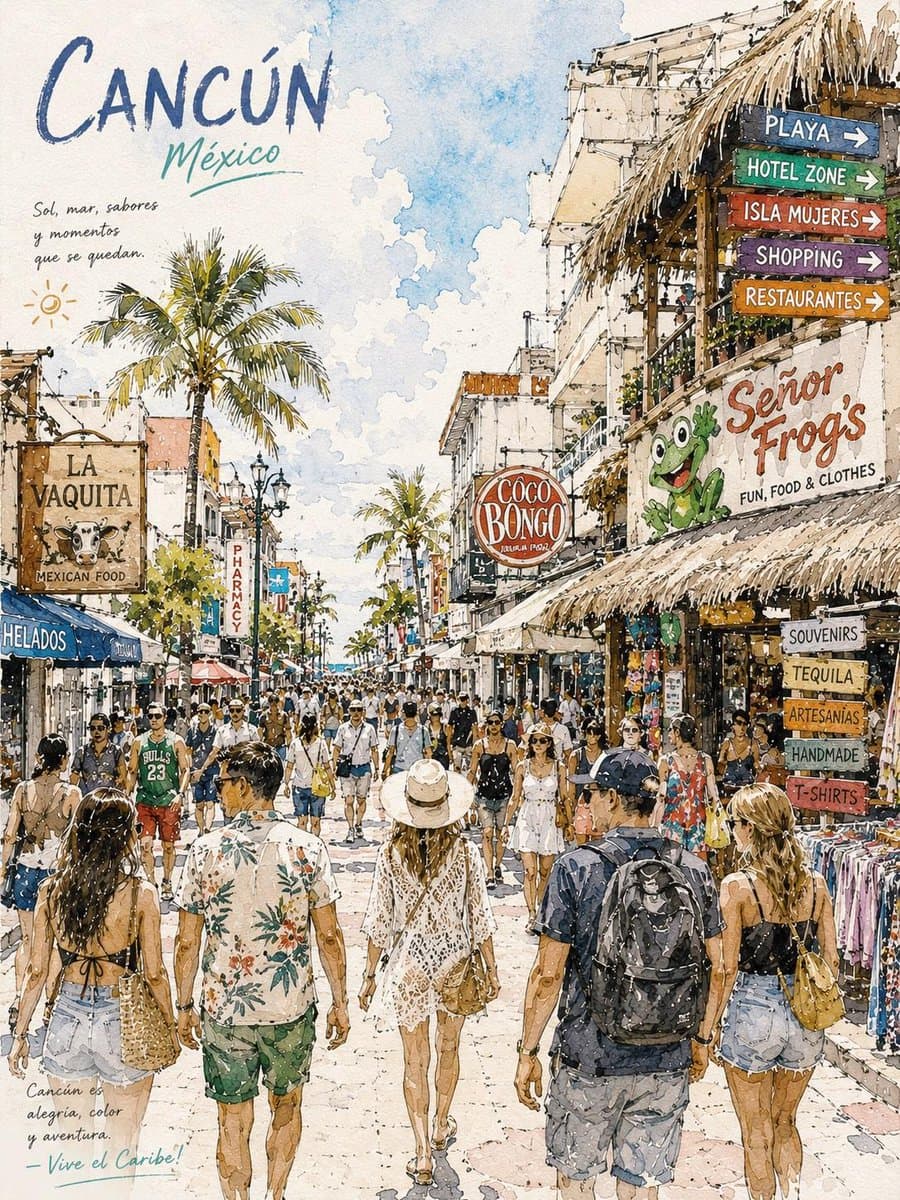 Watercolor Urban Travel Poster preview image 2