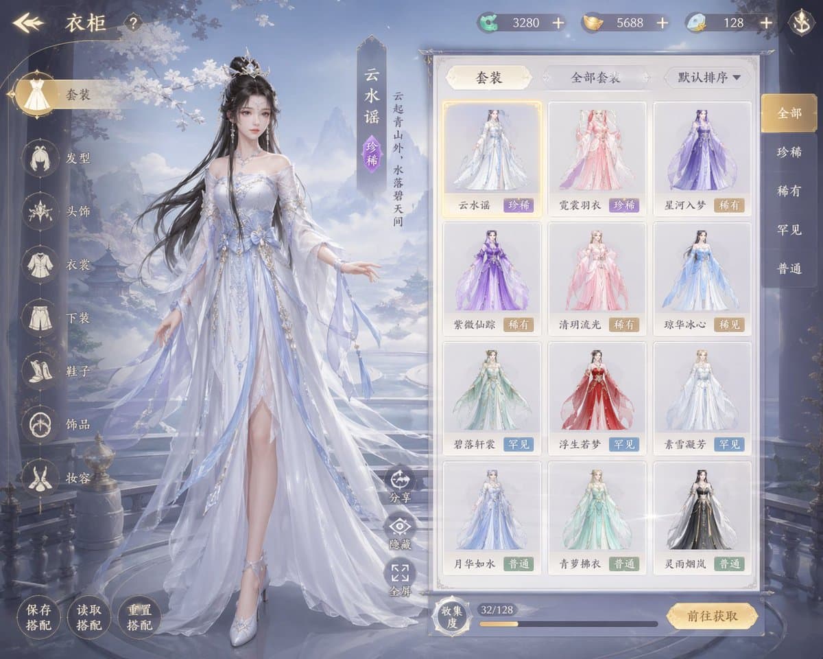 仙侠游戏角色衣柜界面 preview image 1