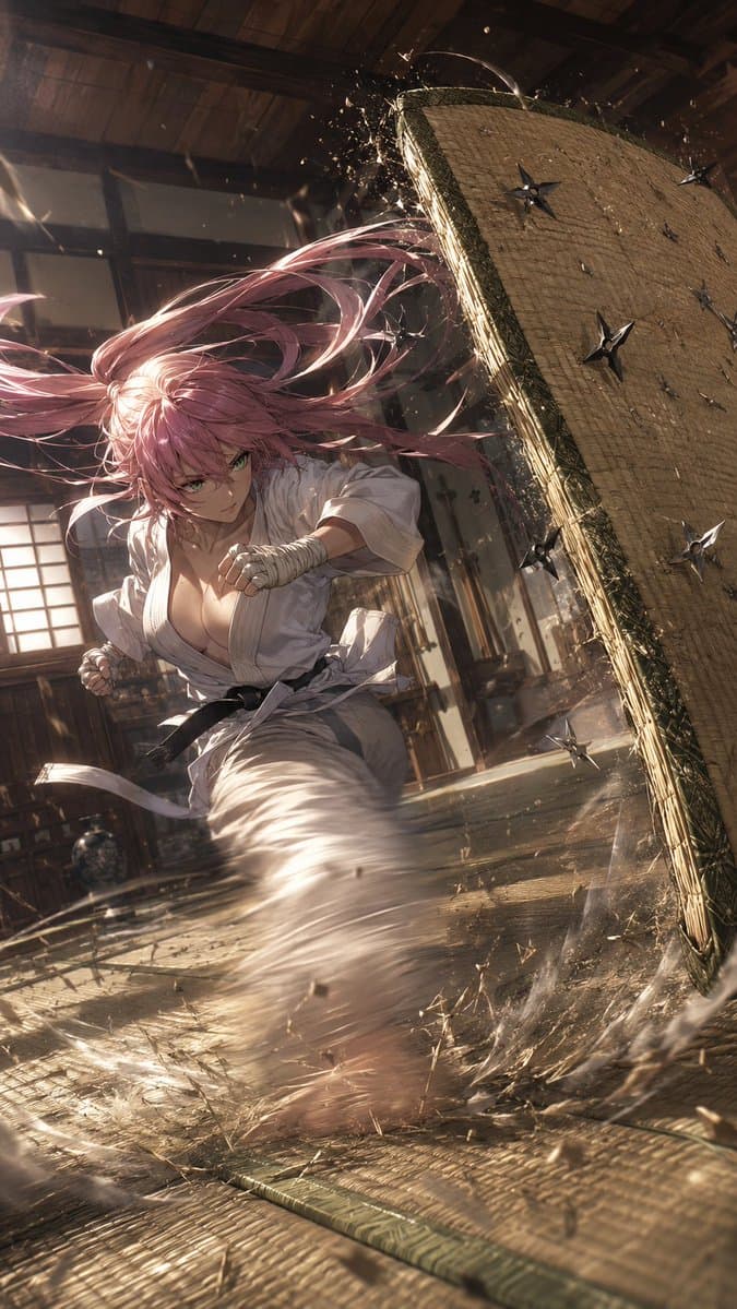 Anime Dojo Martial Artist Action Scene preview image 1