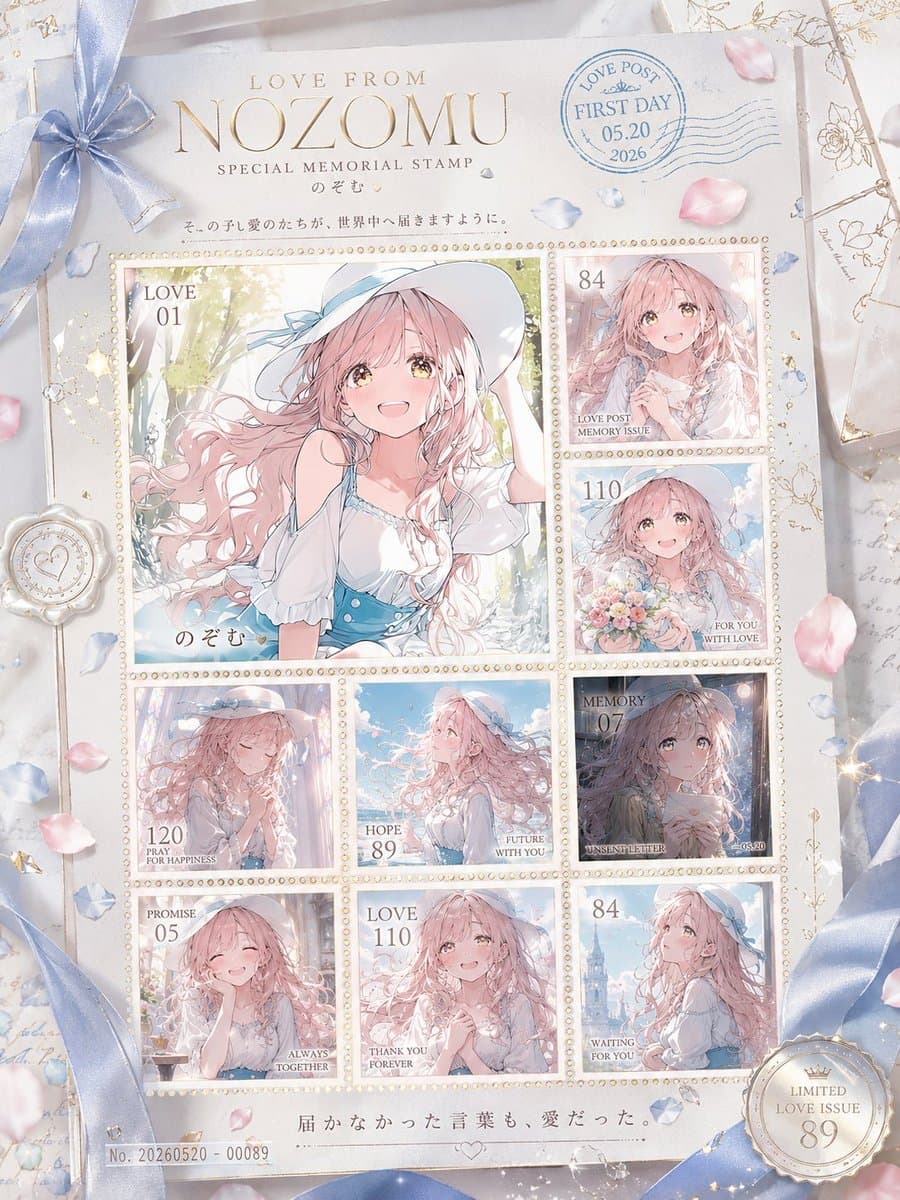 Romantic Anime Love Stamp Sheet preview image 3
