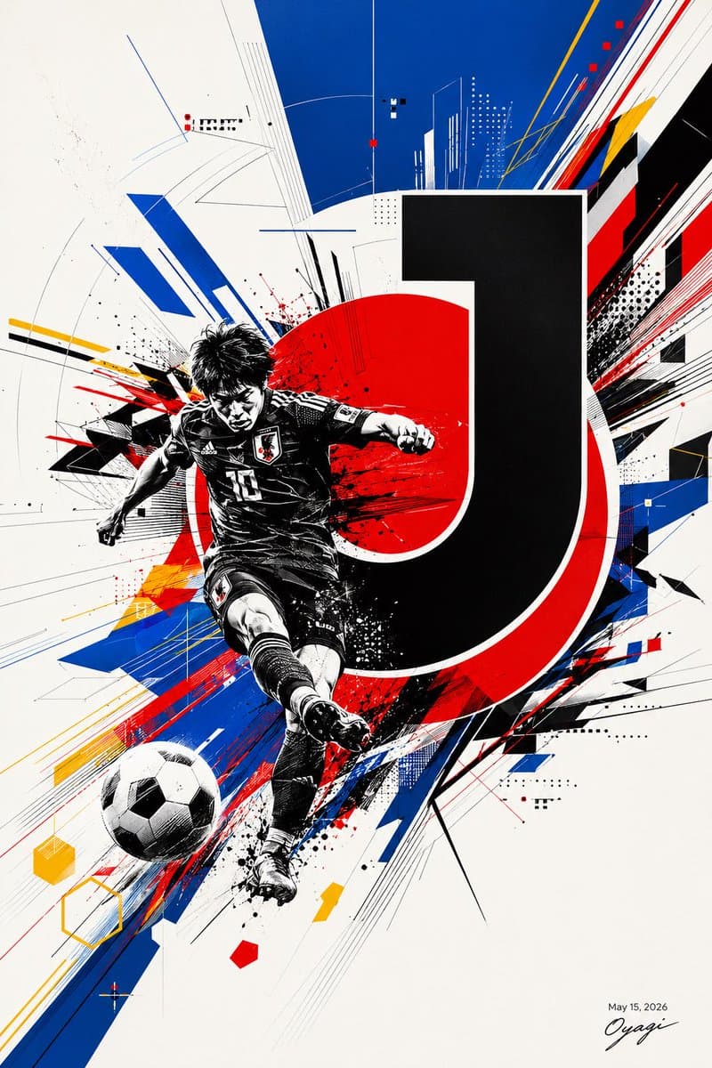 Dynamic Japan Soccer Poster preview image 1