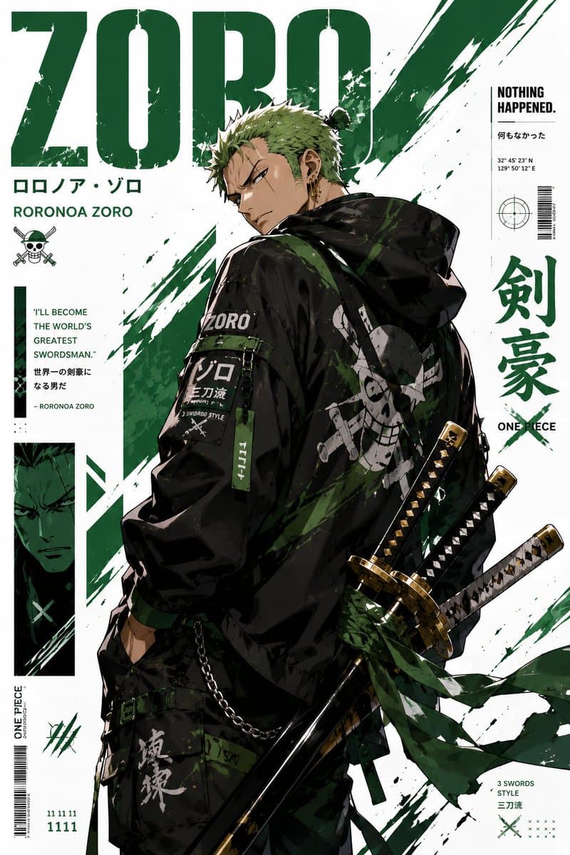 Stylized Anime Streetwear Poster preview image 1
