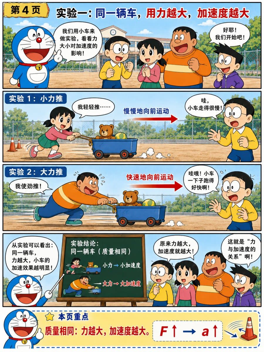 哆啦A梦式牛顿第二定律漫画 preview image 1