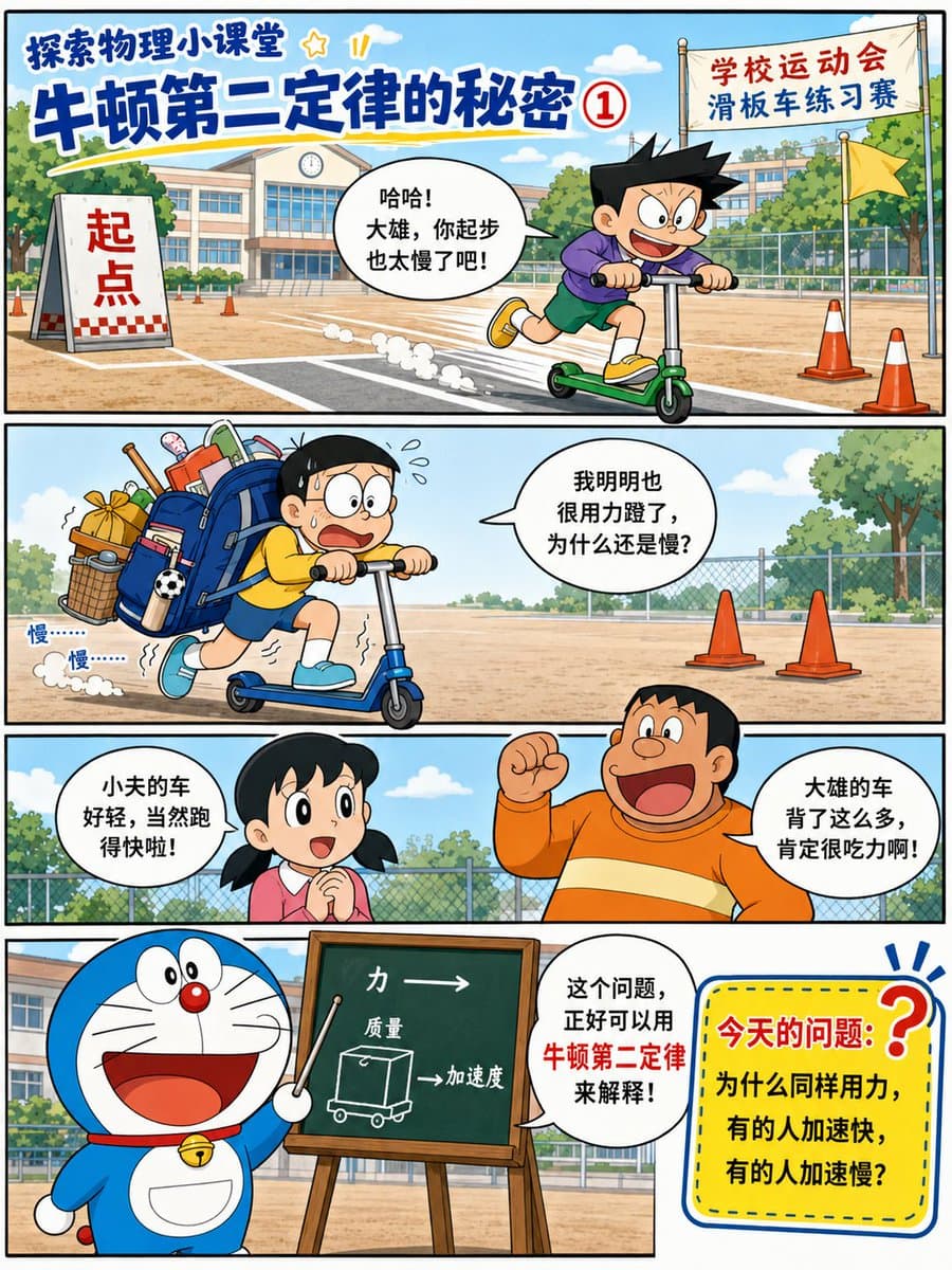 哆啦A梦式牛顿第二定律漫画 preview image 2
