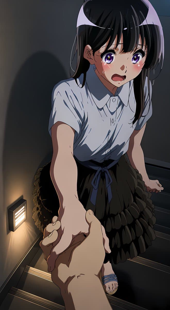 紧急楼梯间的动漫女孩 preview image 4