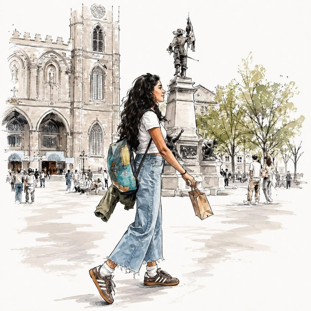 Watercolor Fashion Travel Illustration preview image 4