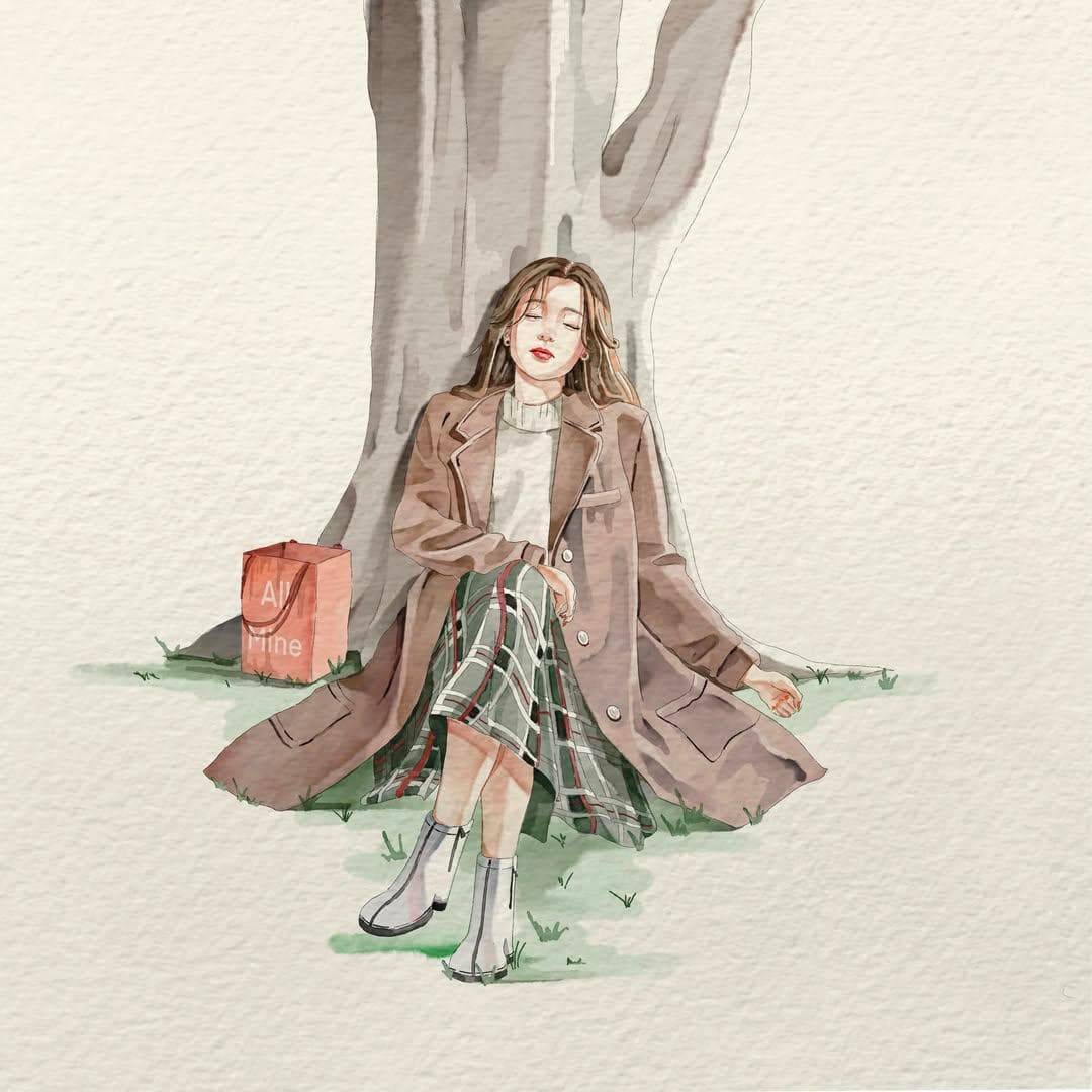 Watercolor Fashion Illustration Aesthetic preview image 4