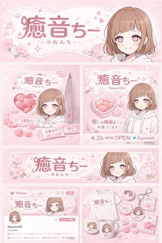 动漫人物品牌标识和商品板 preview image 1