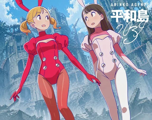 废墟中的低角度动漫兔女郎 preview image 1