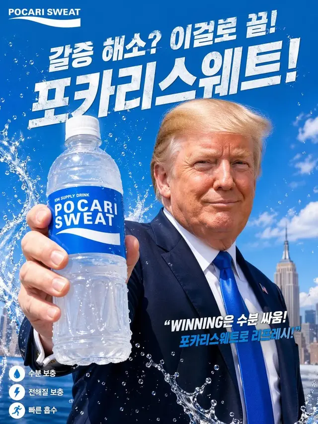 韩式运动饮料名人广告海报 preview image 1