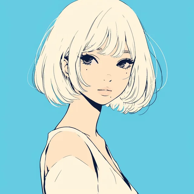 极简动漫少女侧脸 preview image 1