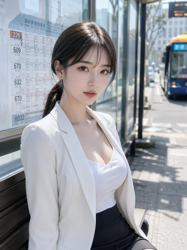 日本公交车站的现实女人 preview image 1