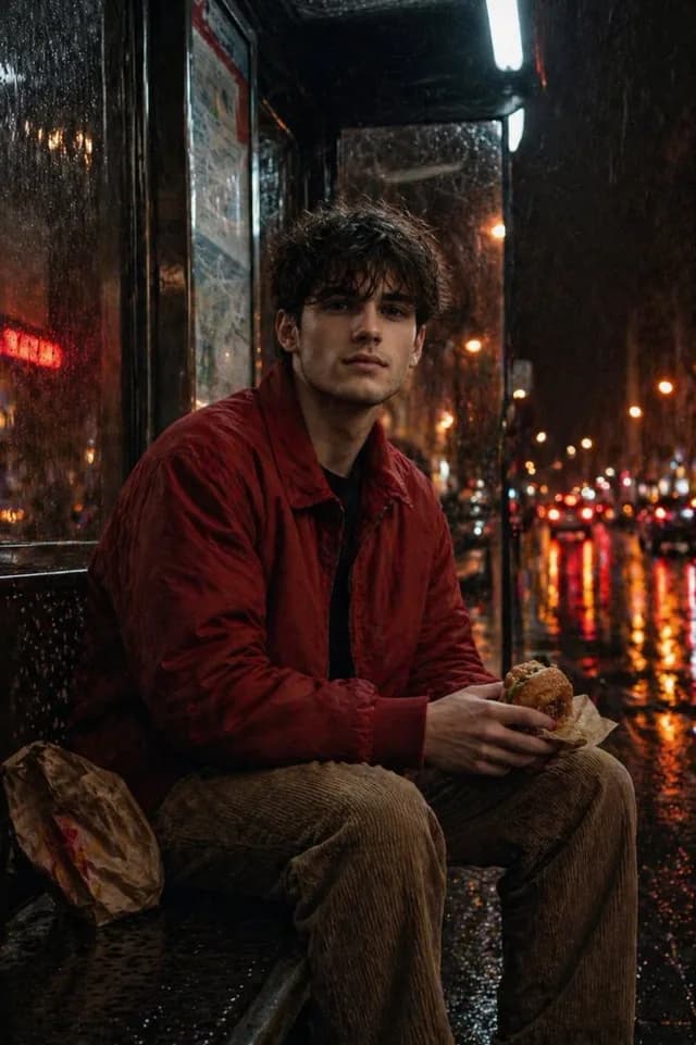 大气夜间雨天肖像 preview image 1
