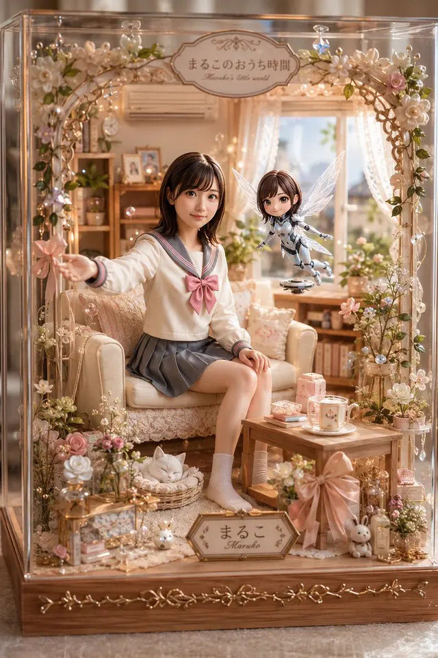 Kawaii Glass Dollhouse Diorama preview image 1