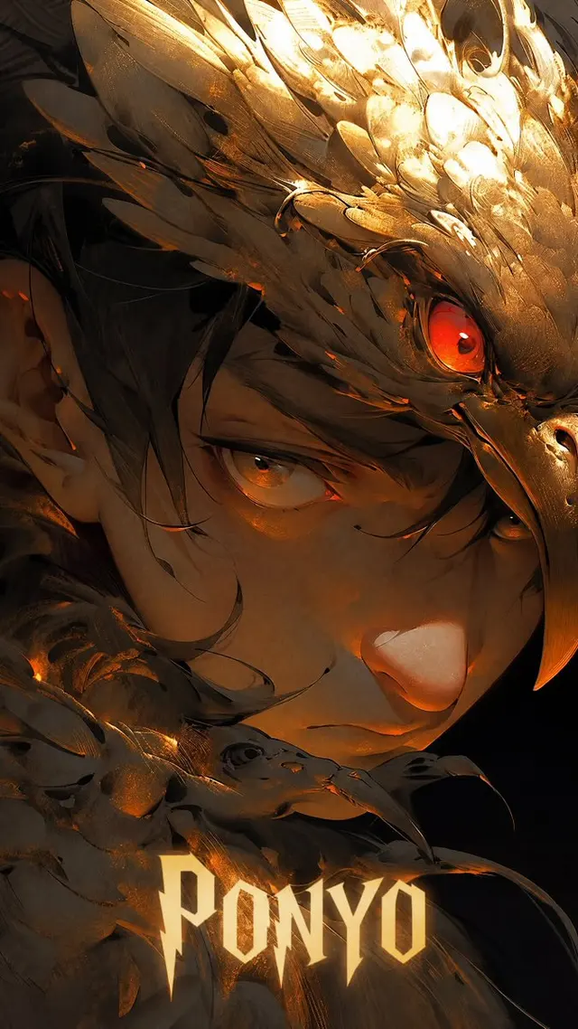 Dark Fantasy Bird-Armor Anime Poster preview image 1