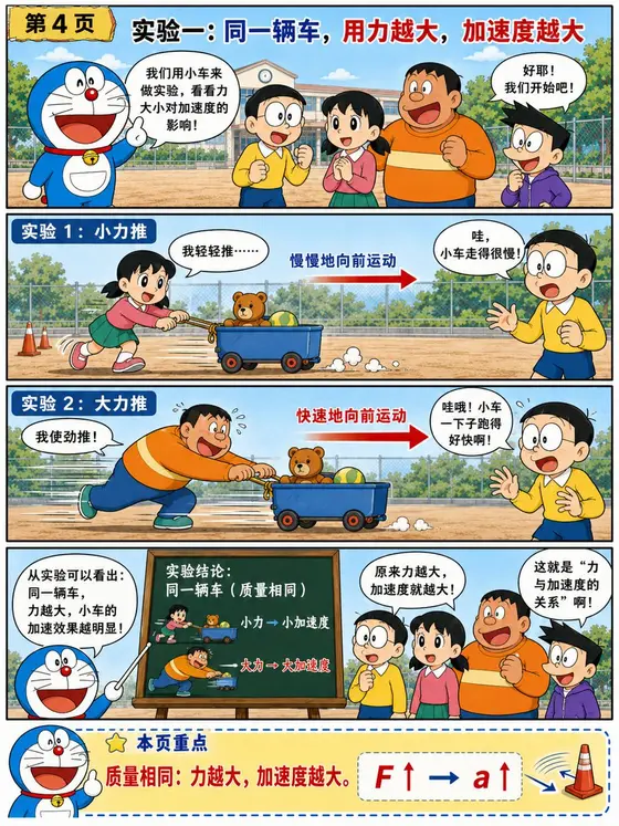 哆啦A梦式牛顿第二定律漫画 preview image 1