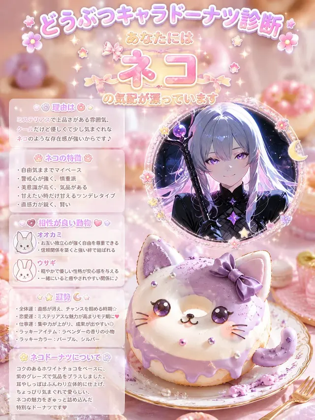 卡哇伊猫甜甜圈诊断海报 preview image 1