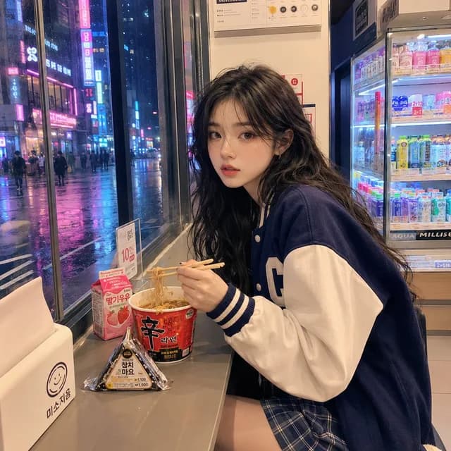 韩国女孩便利店摄影 preview image 1