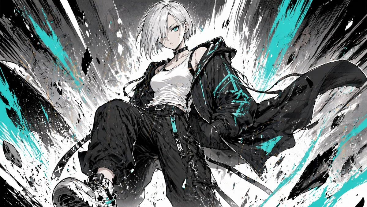 Cyber Streetwear Manga Splash Art preview image 1