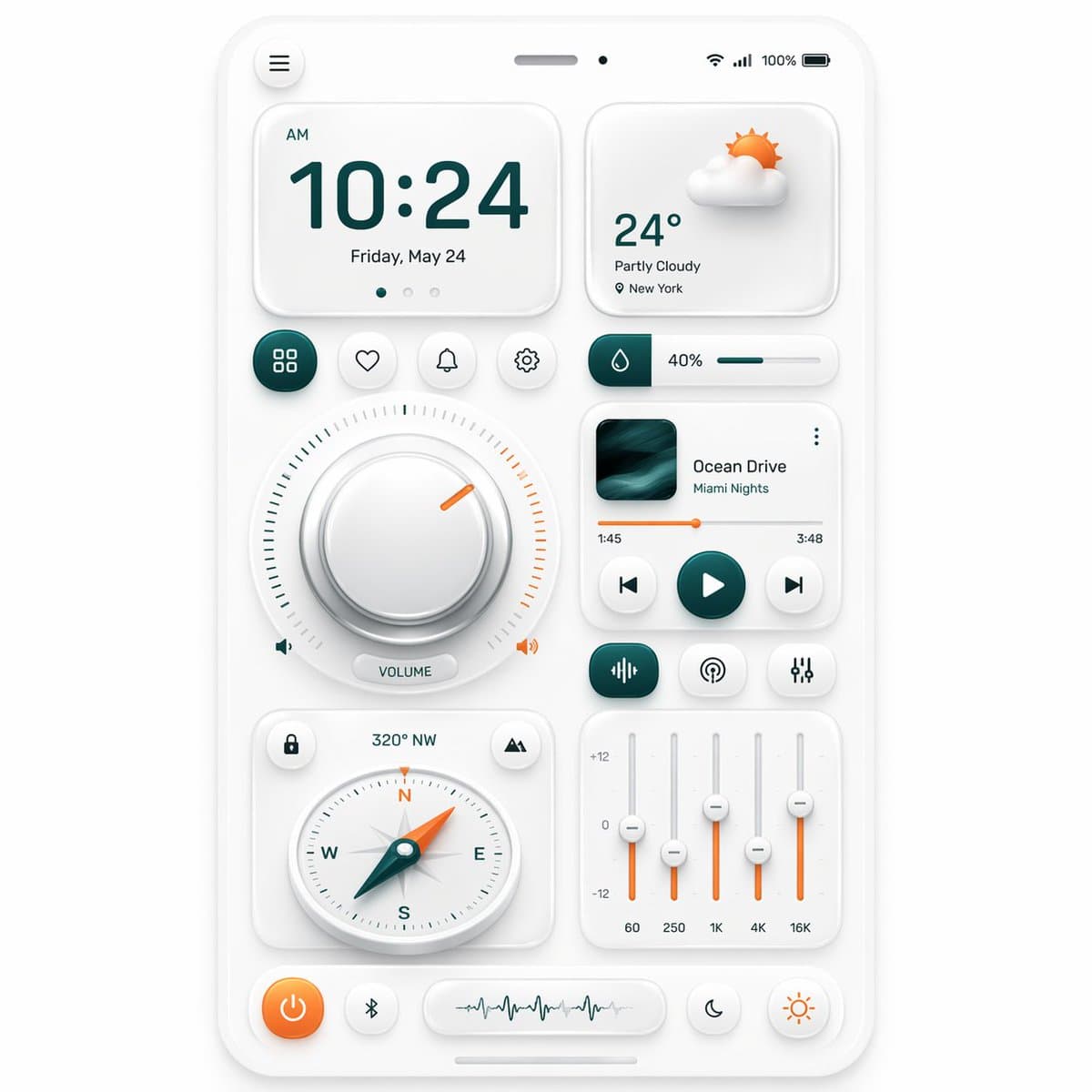 Neumorphic Smart Dashboard UI preview image 1