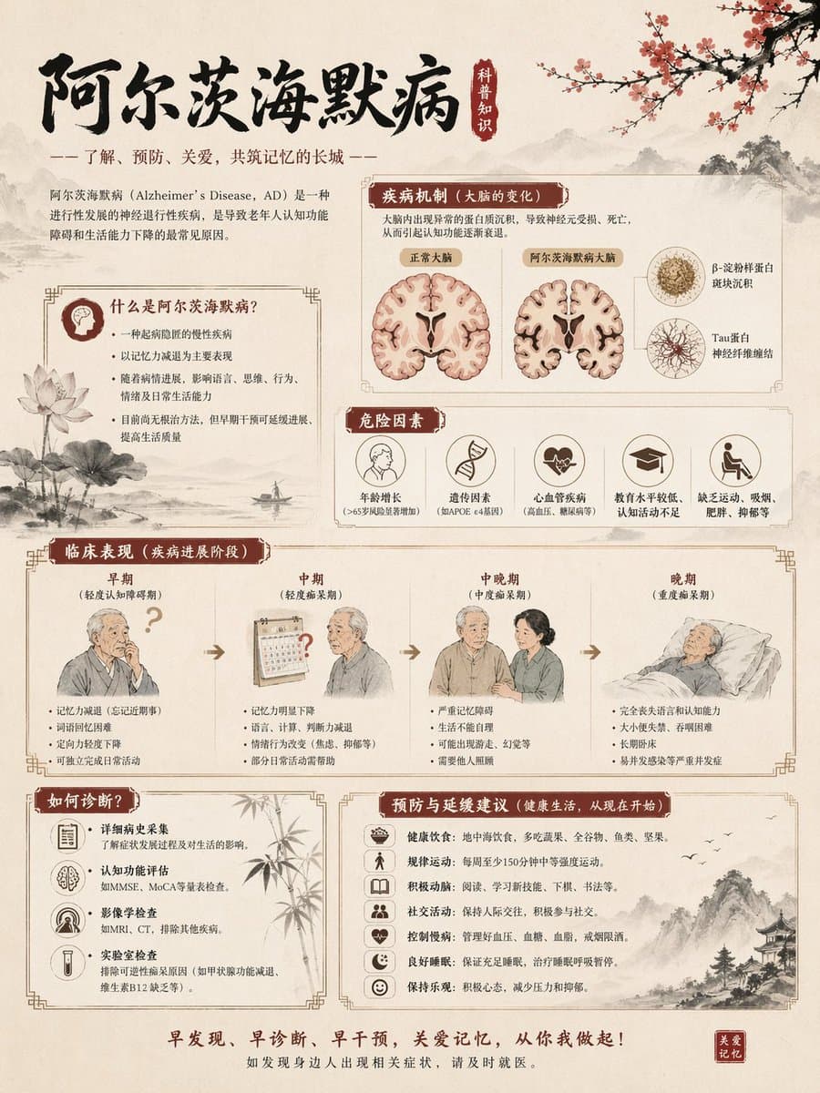 Chinese Alzheimer’s Awareness Infographic preview image 1