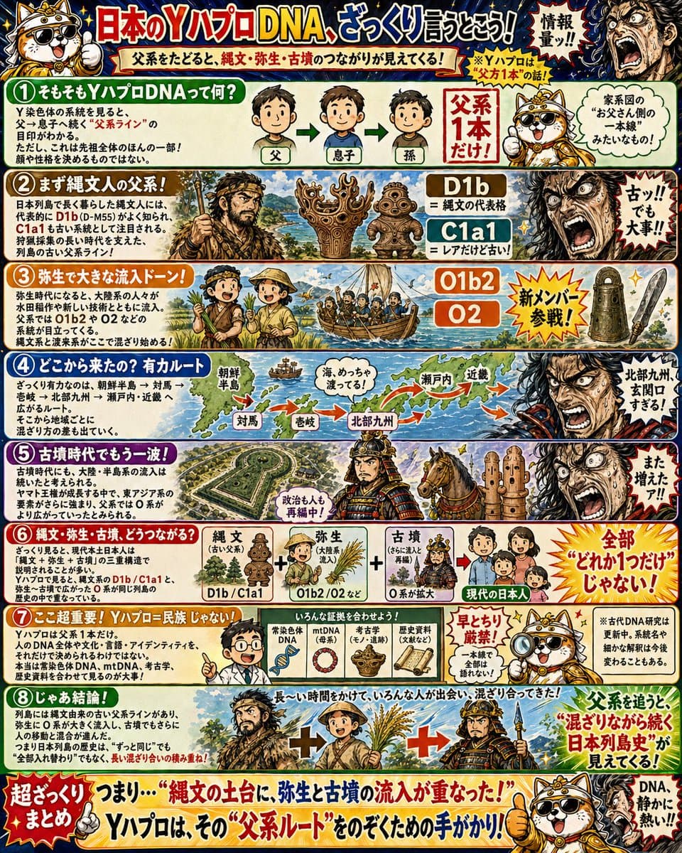 日本 Y-DNA 历史信息图海报 preview image 1