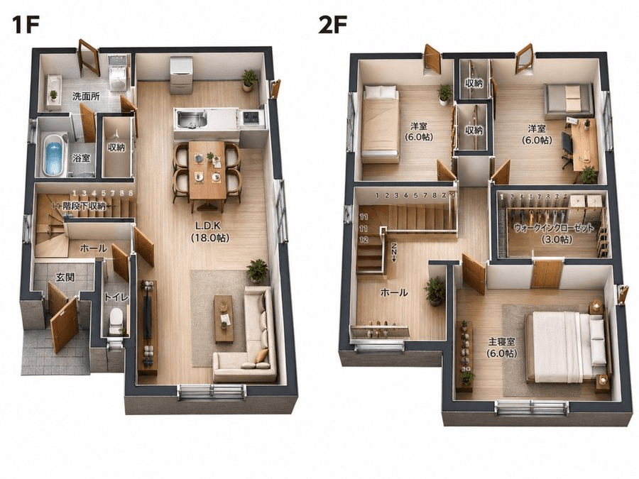 Two-Story Japanese House Floor Plan preview image 1