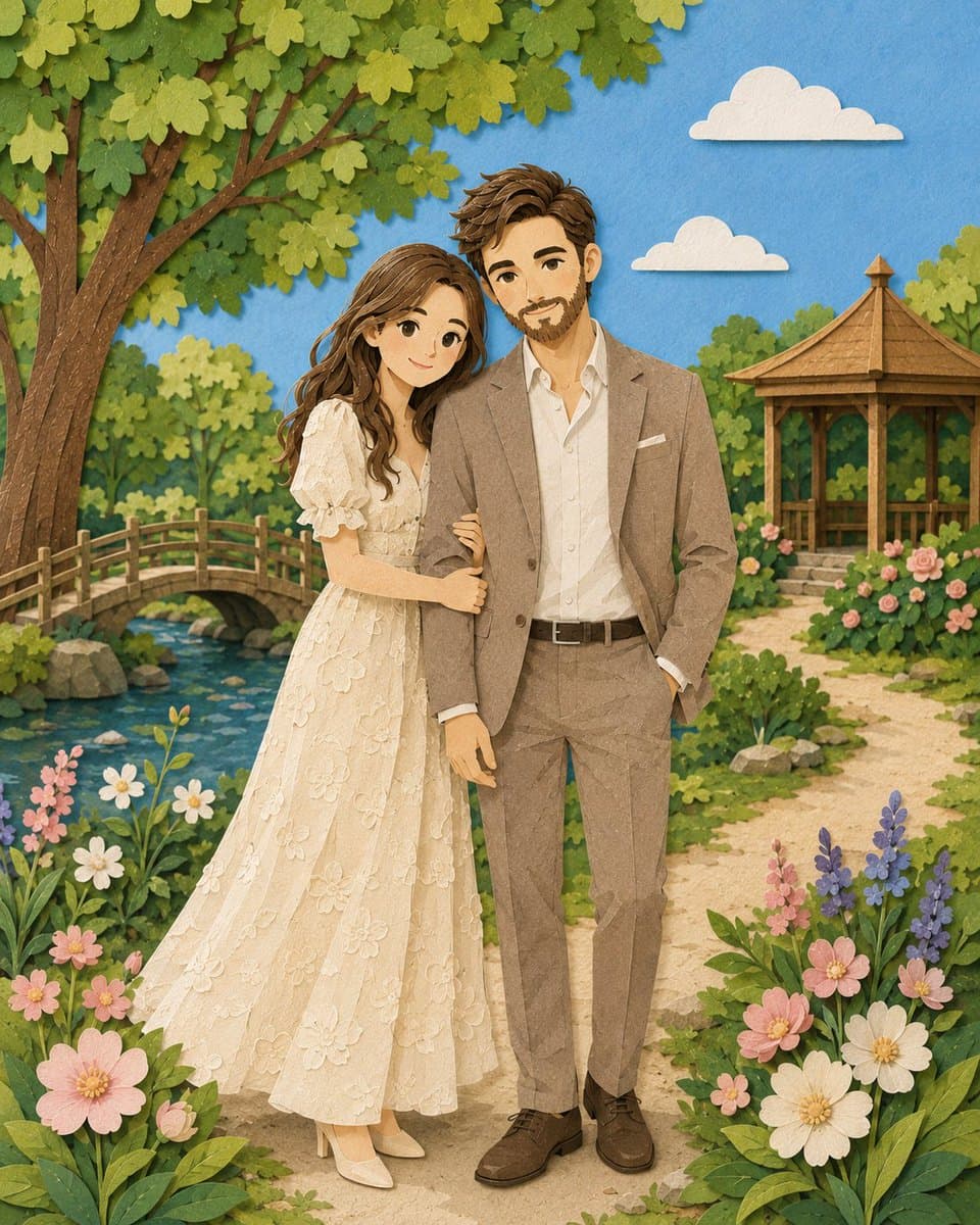 Paper-Cut Romantic Portrait preview image 2