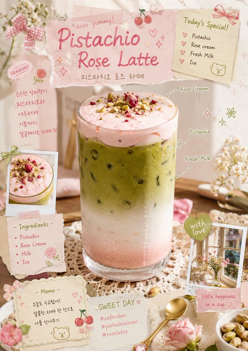 Pistachio Rose Latte Scrapbook Poster preview image 2
