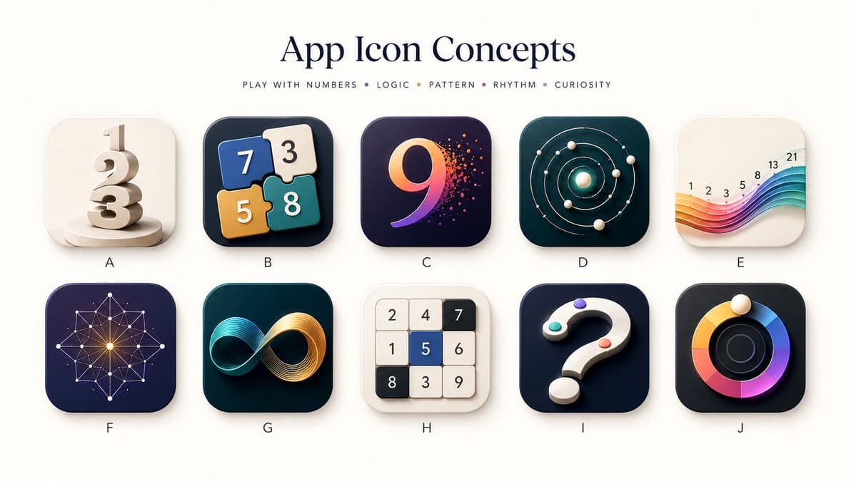 Number Puzzle App Icon Concepts preview image 1
