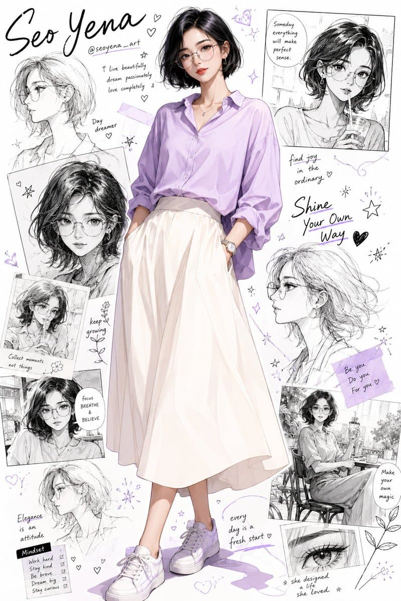 Anime Inspired Korean Fashion Portrait preview image 1
