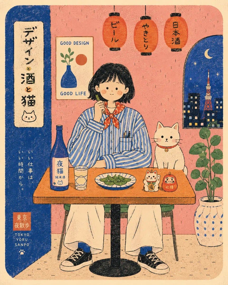Modern Risograph Café Poster - 1 preview image 1