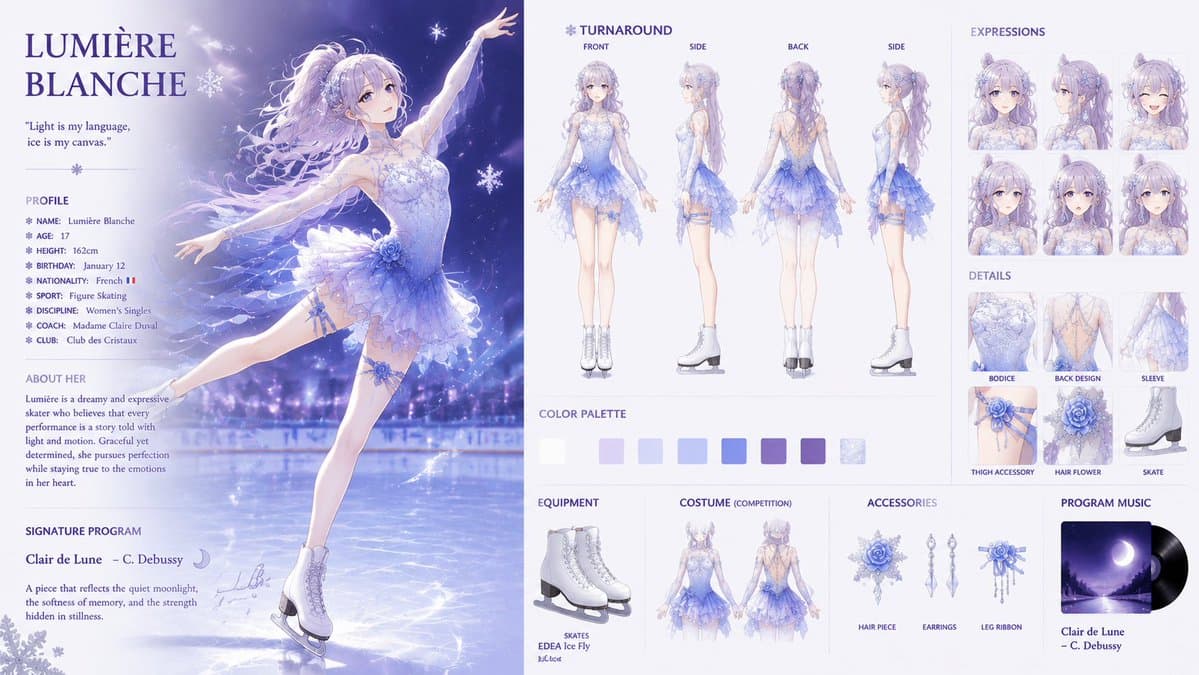 Anime Character Design Sheet preview image 1