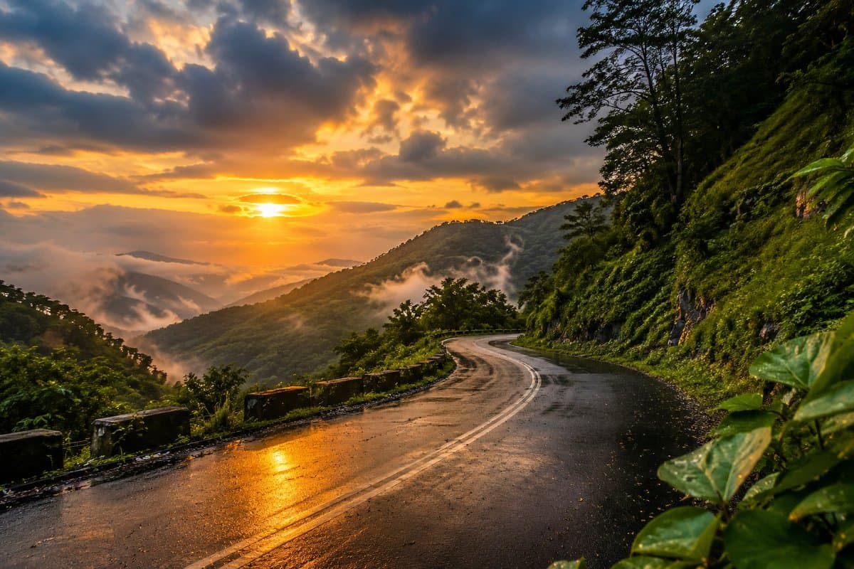 Breathtaking Mountain Road Sunset - 1 preview image 1