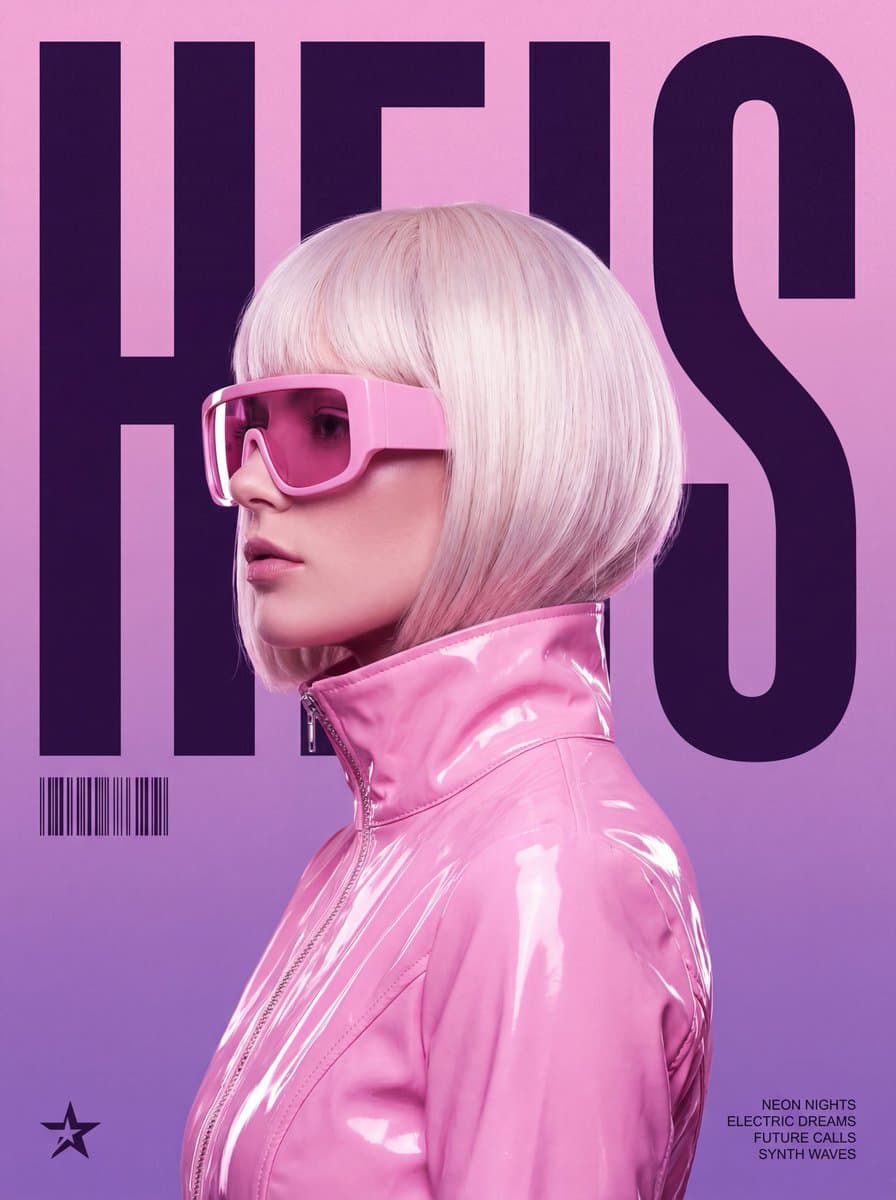 Synthwave Retro-Futuristic Music Poster - 1 preview image 2